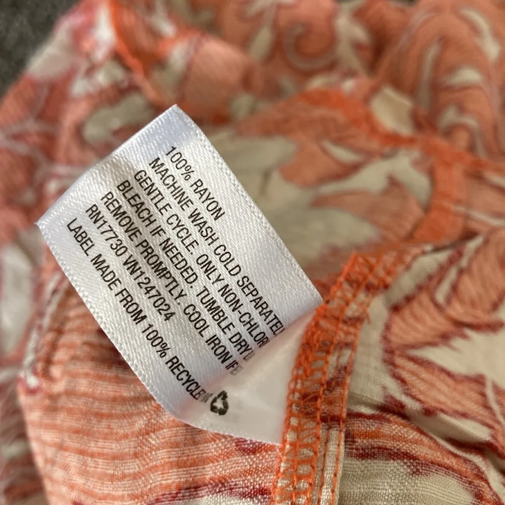 KNOX ROSE Women's Short Sleeve A-Line Dress - Orange Floral NWT - Picture 5 of 5